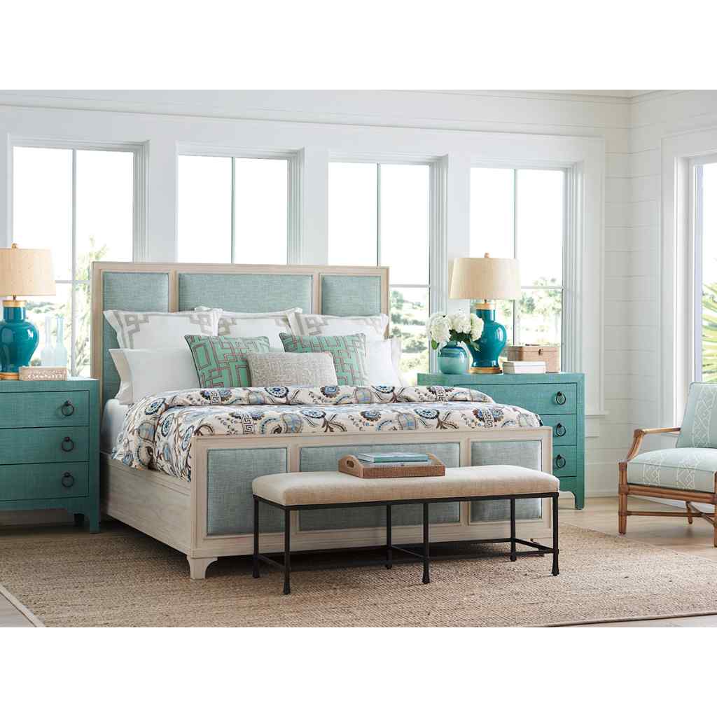 Crystal Cove Upholstered Panel Bed - Newport Queen / Sailcloth