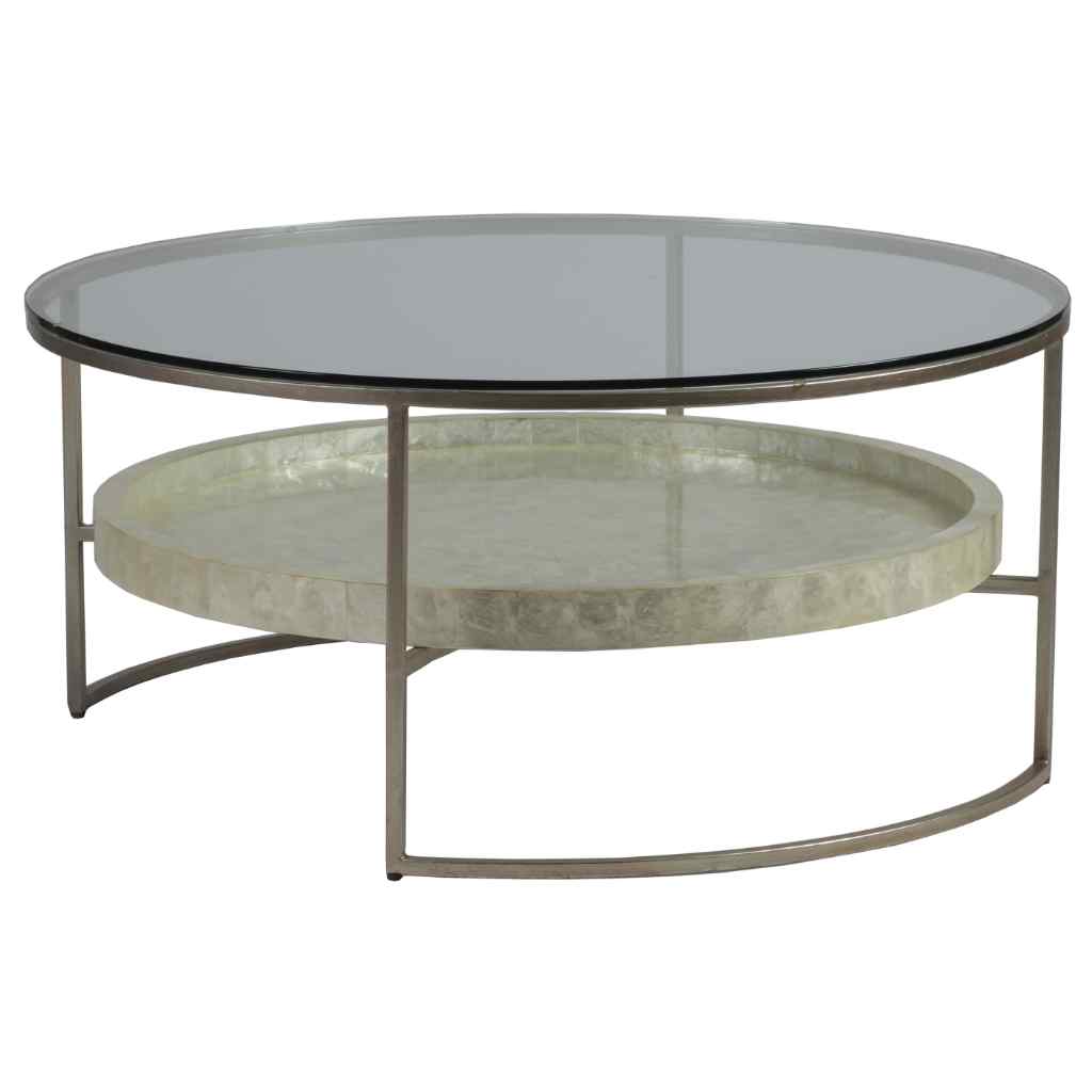 Cumulus Capiz Round Cocktail Table Brown