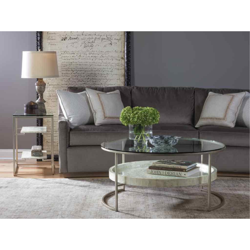 Cumulus Capiz Round Cocktail Table Brown
