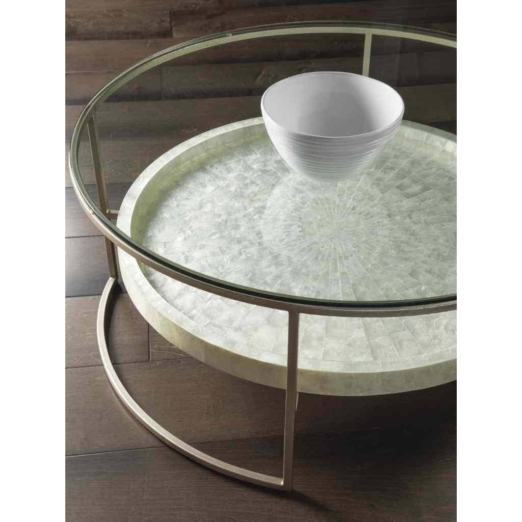 Cumulus Capiz Round Cocktail Table Brown