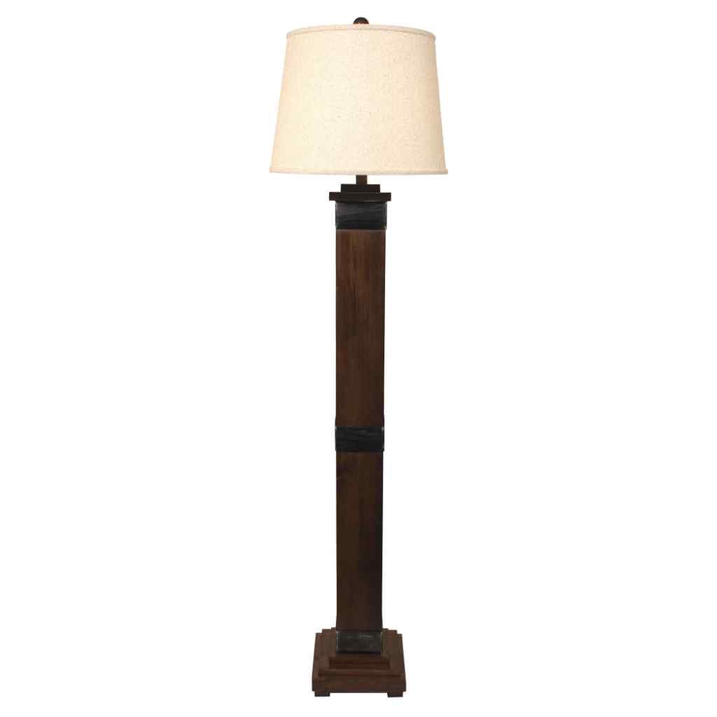 Dark Stain-Steel Mission Style Floor Lamp Dark Stain/Steel