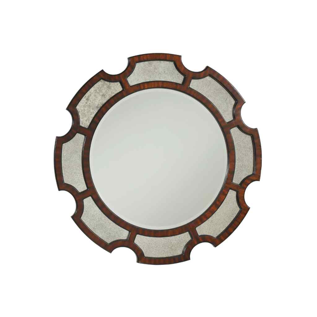 Del Mar Round Mirror Brown