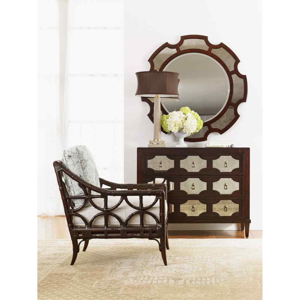 Del Mar Round Mirror Brown