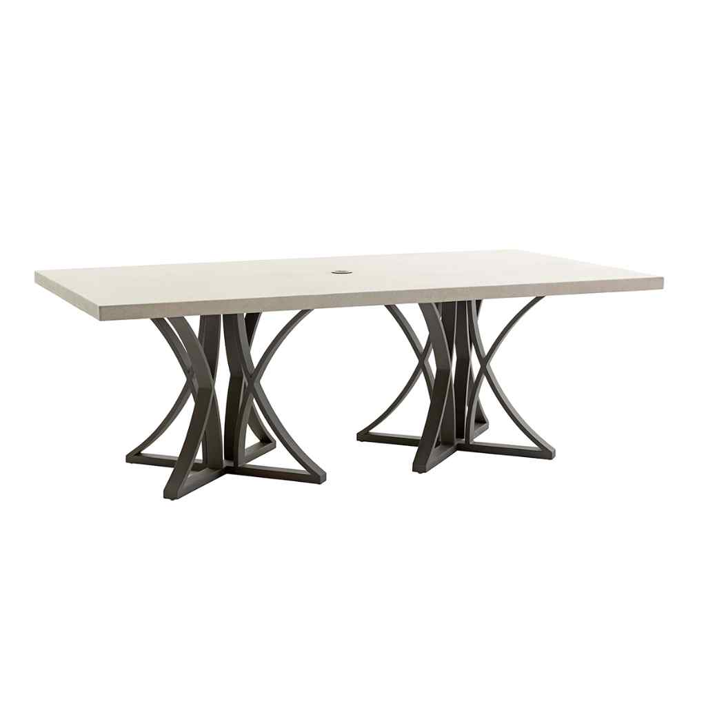 Dining Table W-Weatherstone Top - Cypress Point Ocean Terrace Rectangle / White