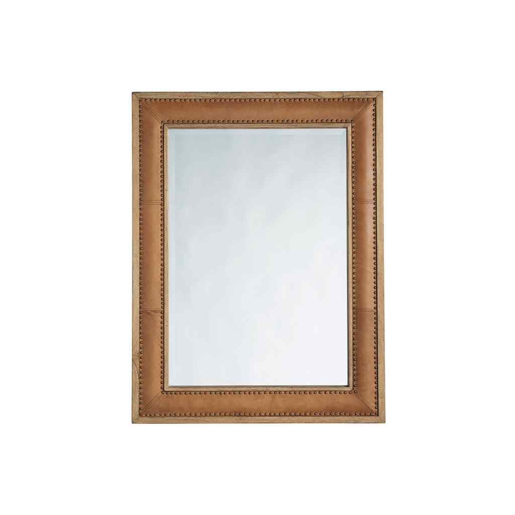 Dominica Leather Rectangular Mirror Aged Bronze