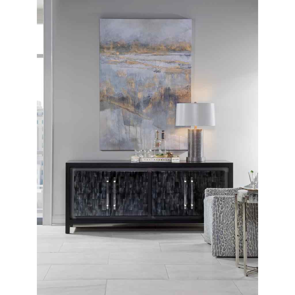 Elation Gray Media Console Brown