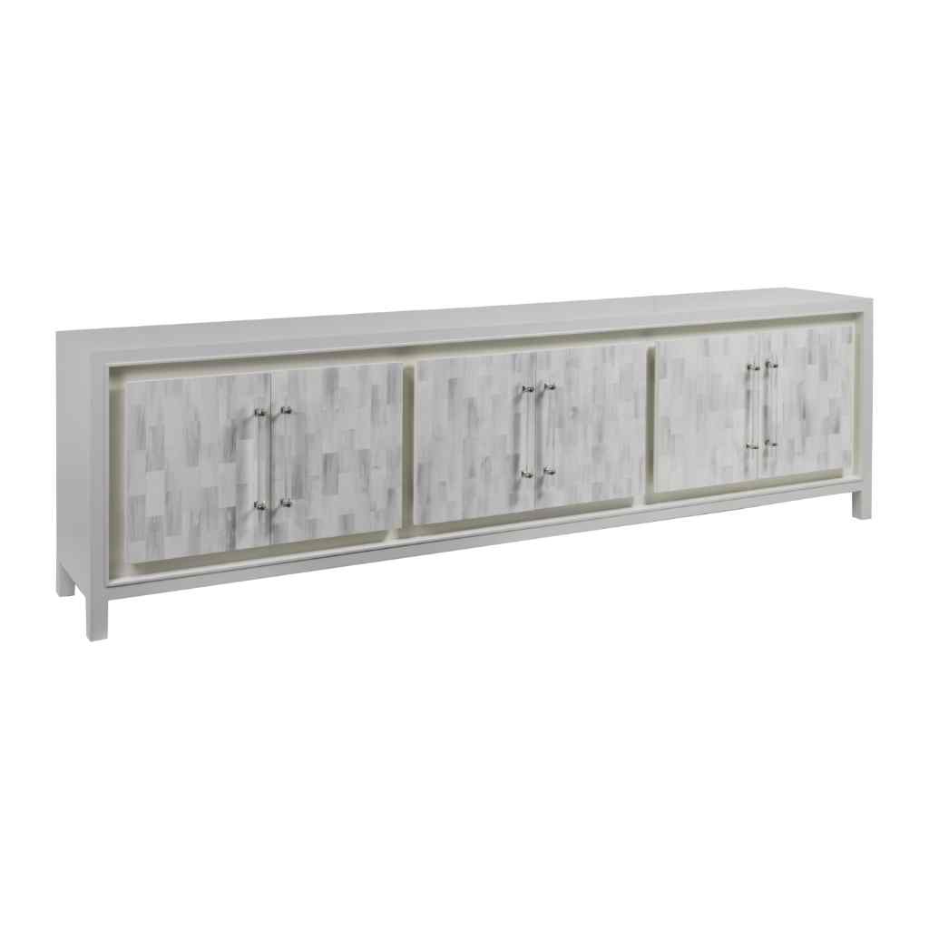 Elation White Long Media Console Brown