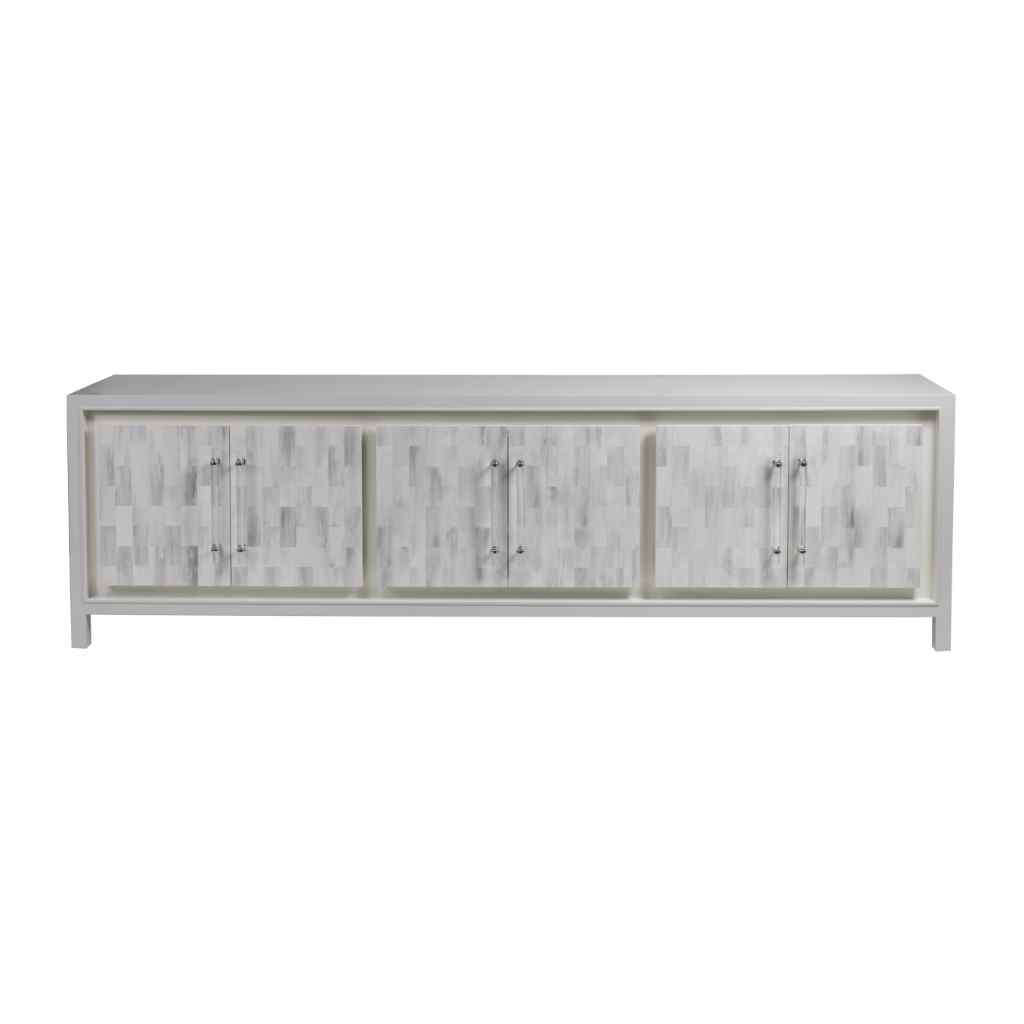 Elation White Long Media Console Brown