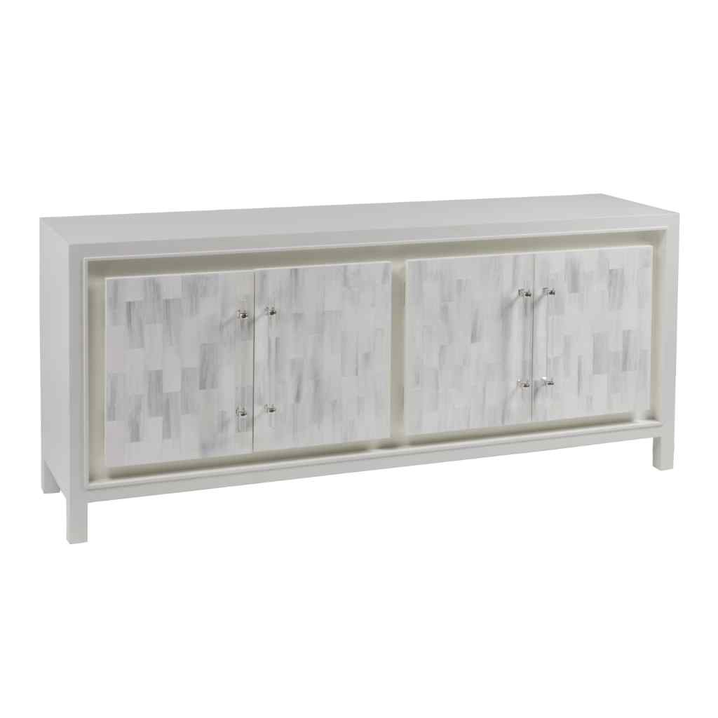 Elation White Media Console Brown