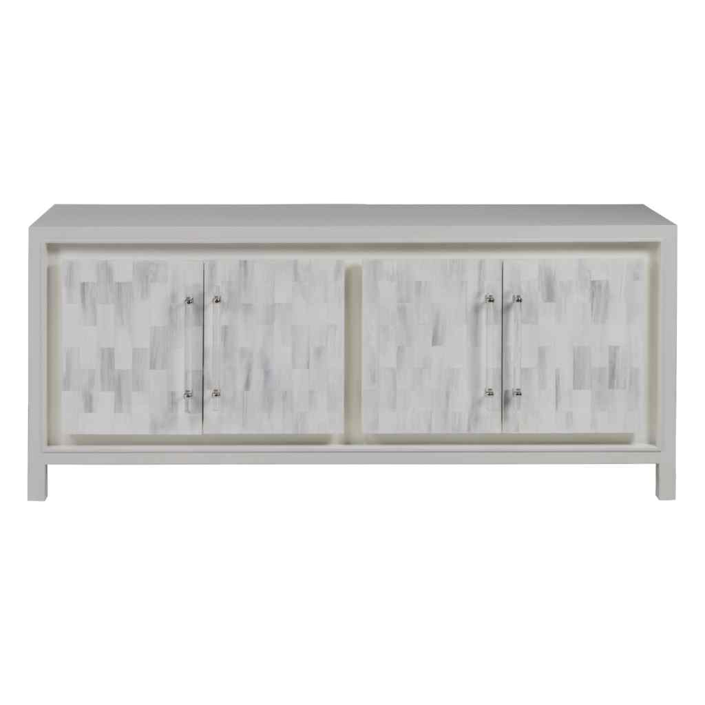 Elation White Media Console Brown