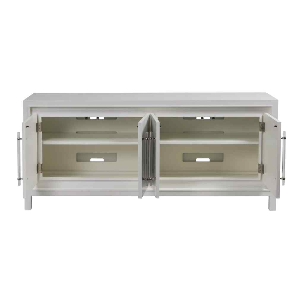 Elation White Media Console Brown