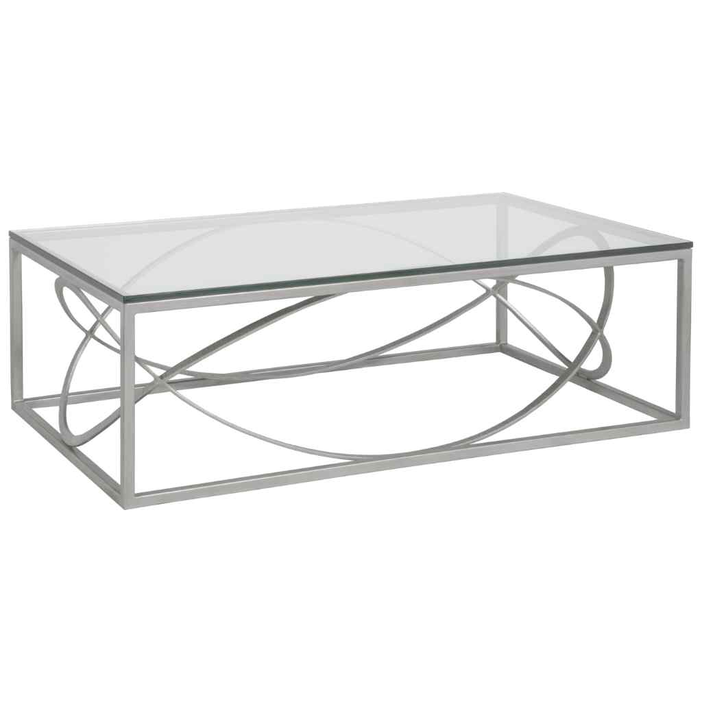 Ellipse Rectangular Cocktail Table - Metal Designs Silver Leaf