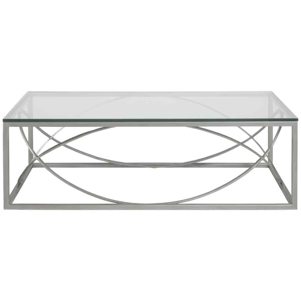 Ellipse Rectangular Cocktail Table - Metal Designs Silver Leaf