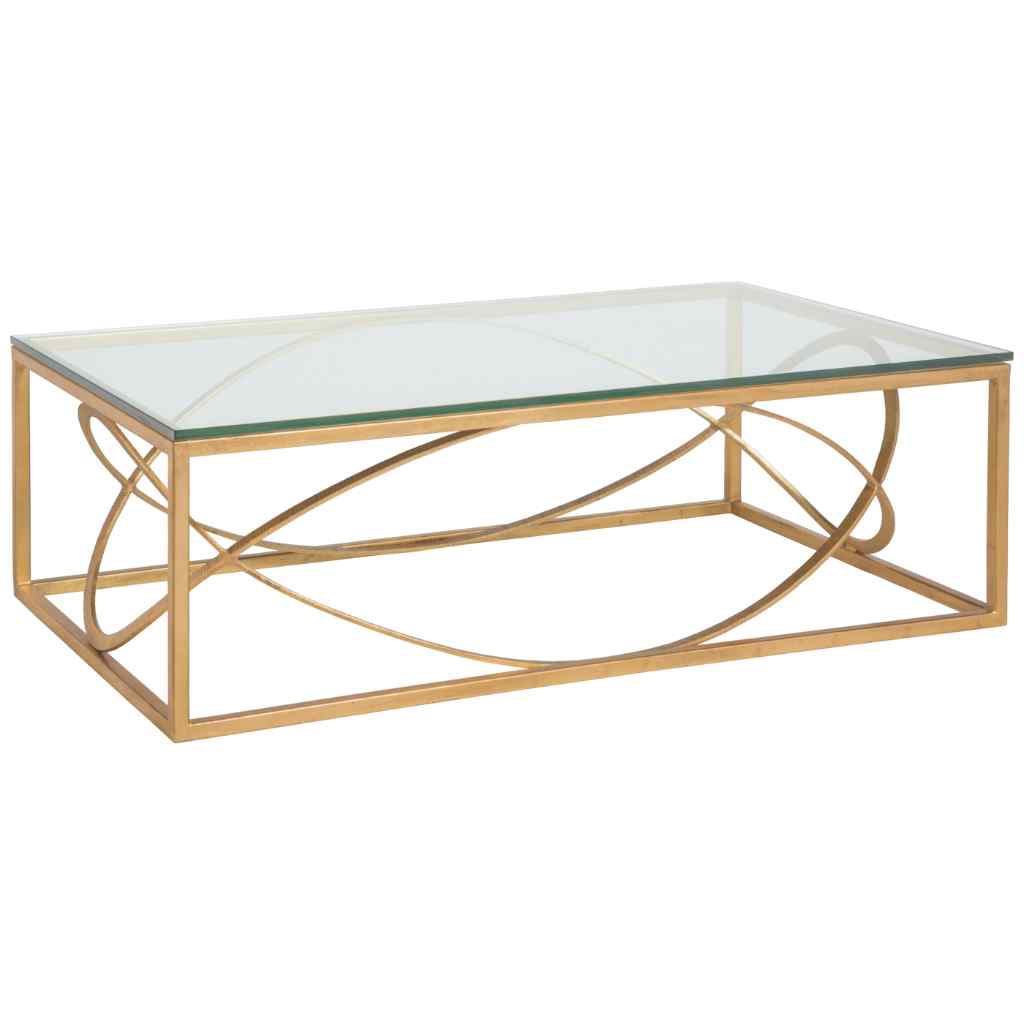 Ellipse Rectangular Cocktail Table - Metal Designs Gold