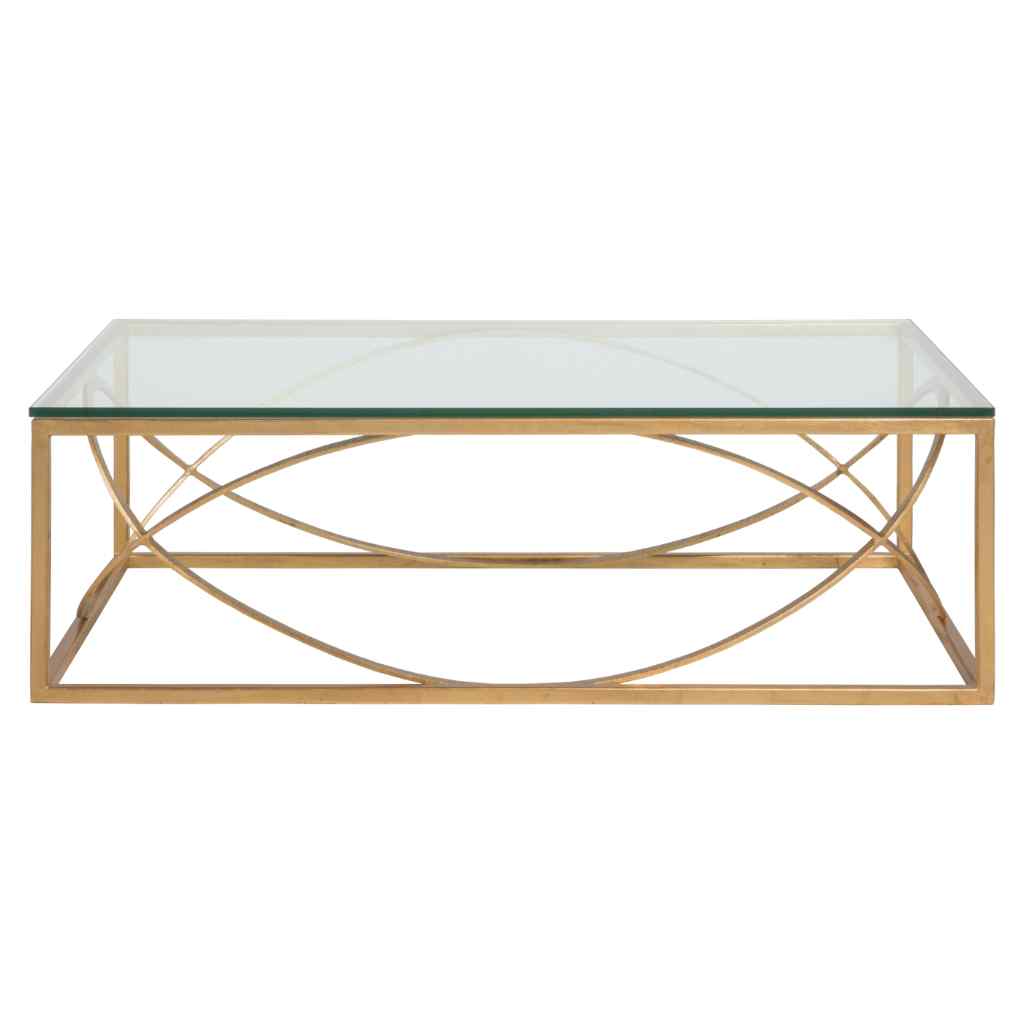 Ellipse Rectangular Cocktail Table - Metal Designs Gold