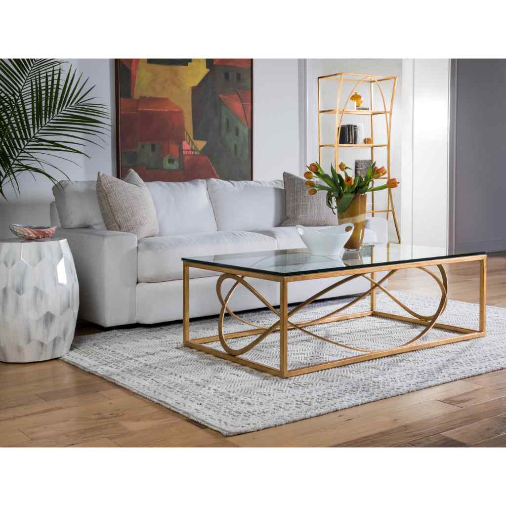 Ellipse Rectangular Cocktail Table - Metal Designs Gold