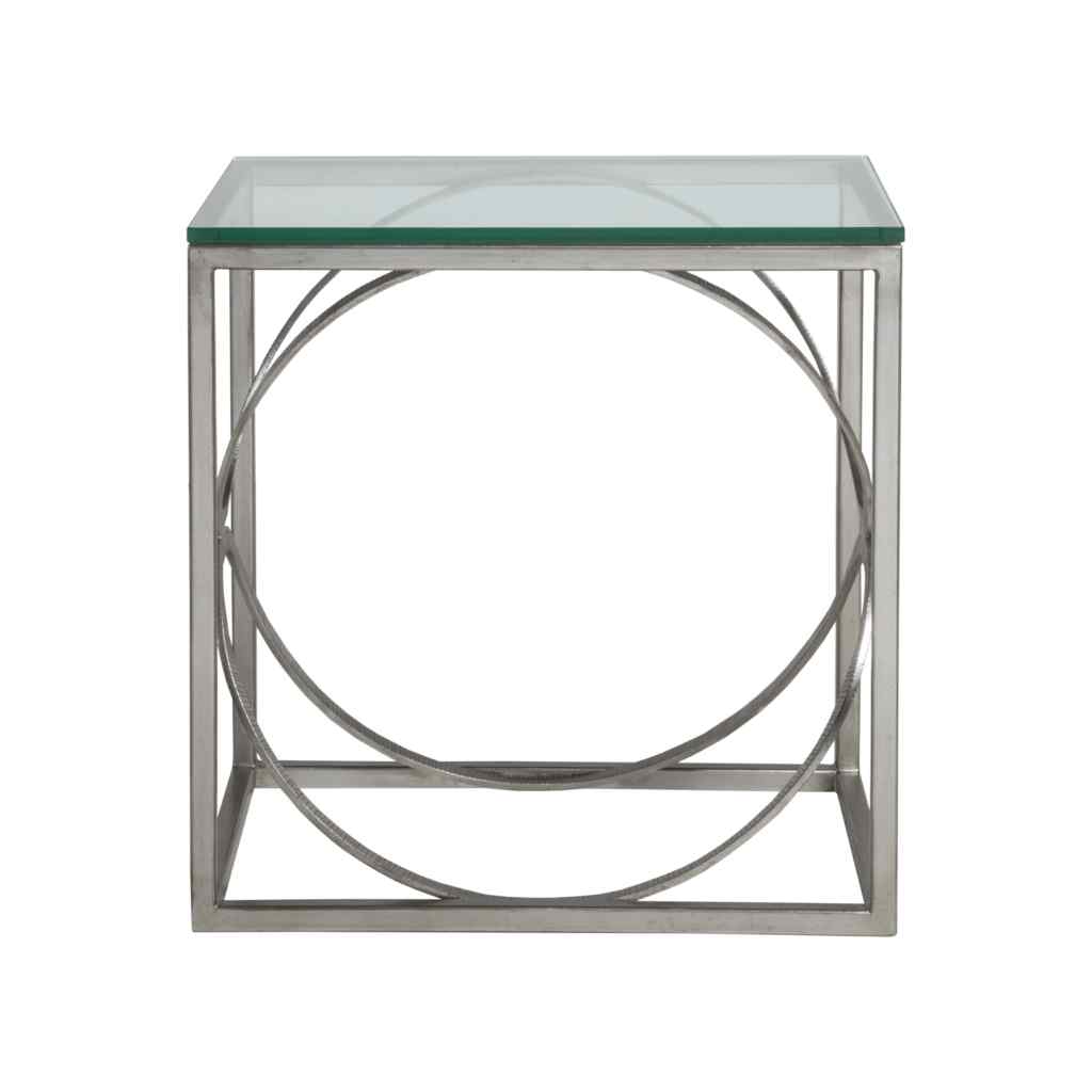 Ellipse Rectangular End Table - Metal Designs Silver
