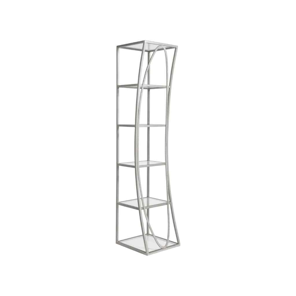 Ellipse Slim Etagere - Metal Designs Silver Leaf