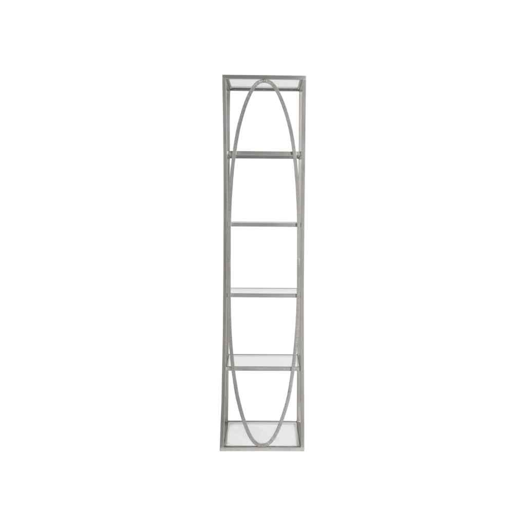 Ellipse Slim Etagere - Metal Designs Silver Leaf