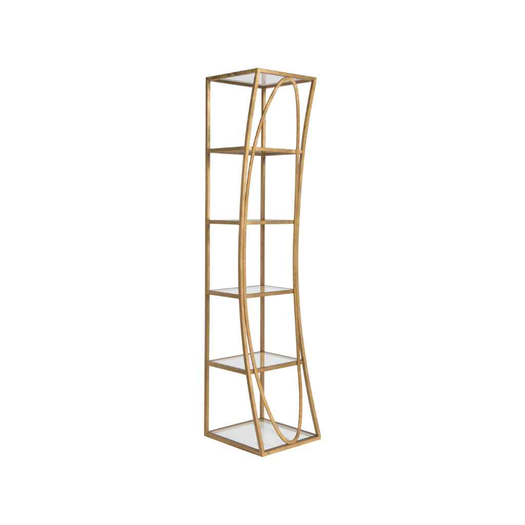 Ellipse Slim Etagere - Metal Designs Gold