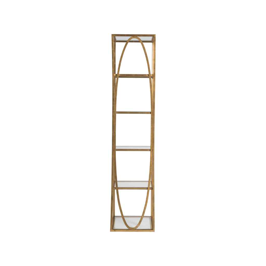 Ellipse Slim Etagere - Metal Designs Gold