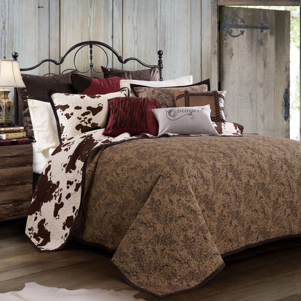 Elsa Cowhide Reversible Quilt Set Reverse Paisley Side from HiEnd Accents