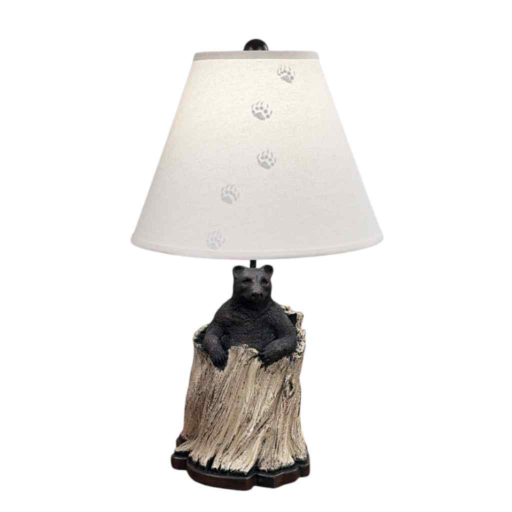 Espresso Bear In Stump Table Lamp Espresso