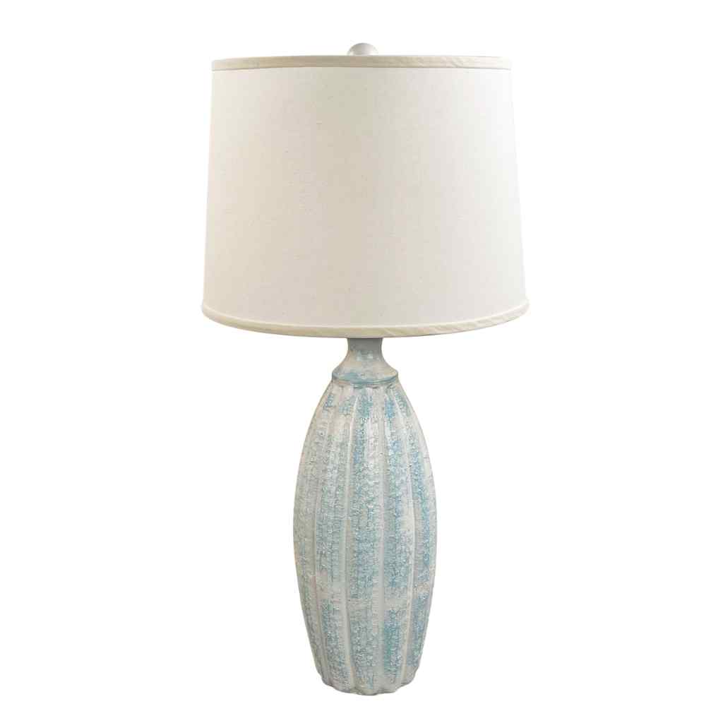 Farmhouse-Atlantic Grey Fluted Table Lamp Farmhouse/Atlantic Grey