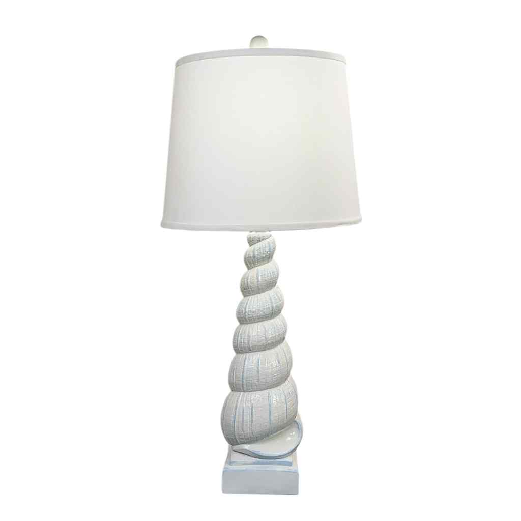 Farmhouse-Atlantic Grey Tall Spiral Shell Table Lamp Farmhouse/Atlantic Grey