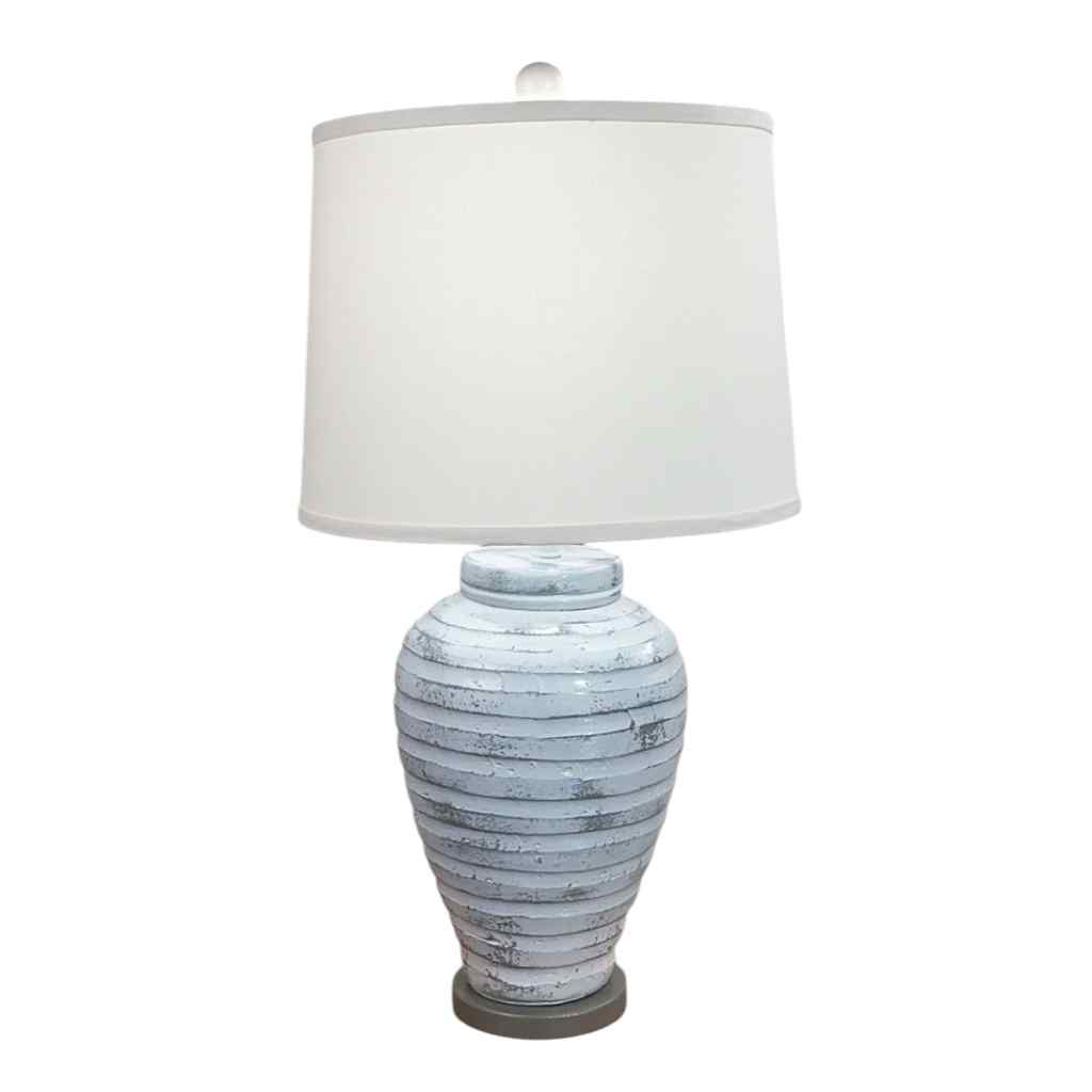 Farmhouse Small Pottery Table Lamp With Grey Base Farmhouse/Grey