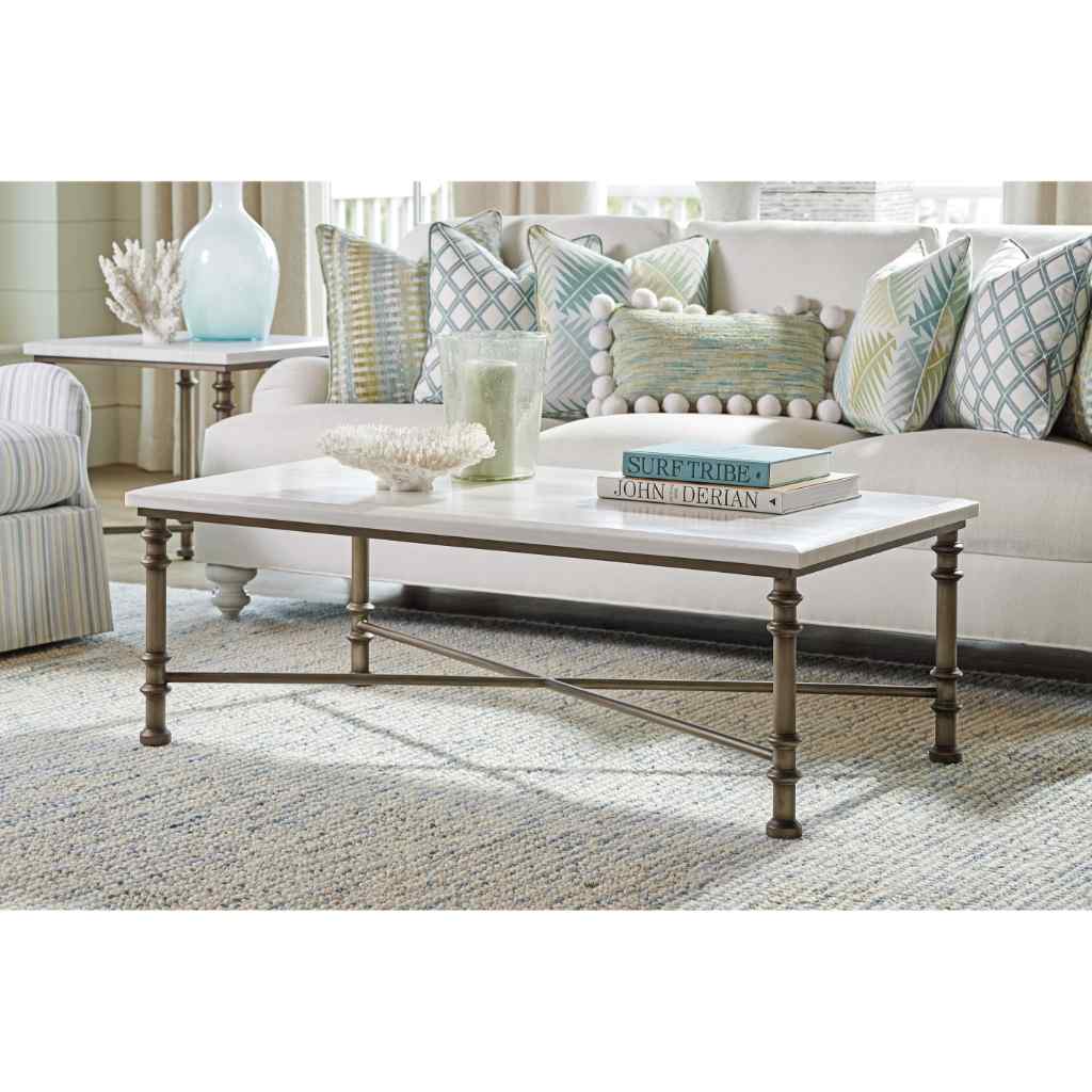 Flagler Rectangular Marble Top Cocktail Table Brown