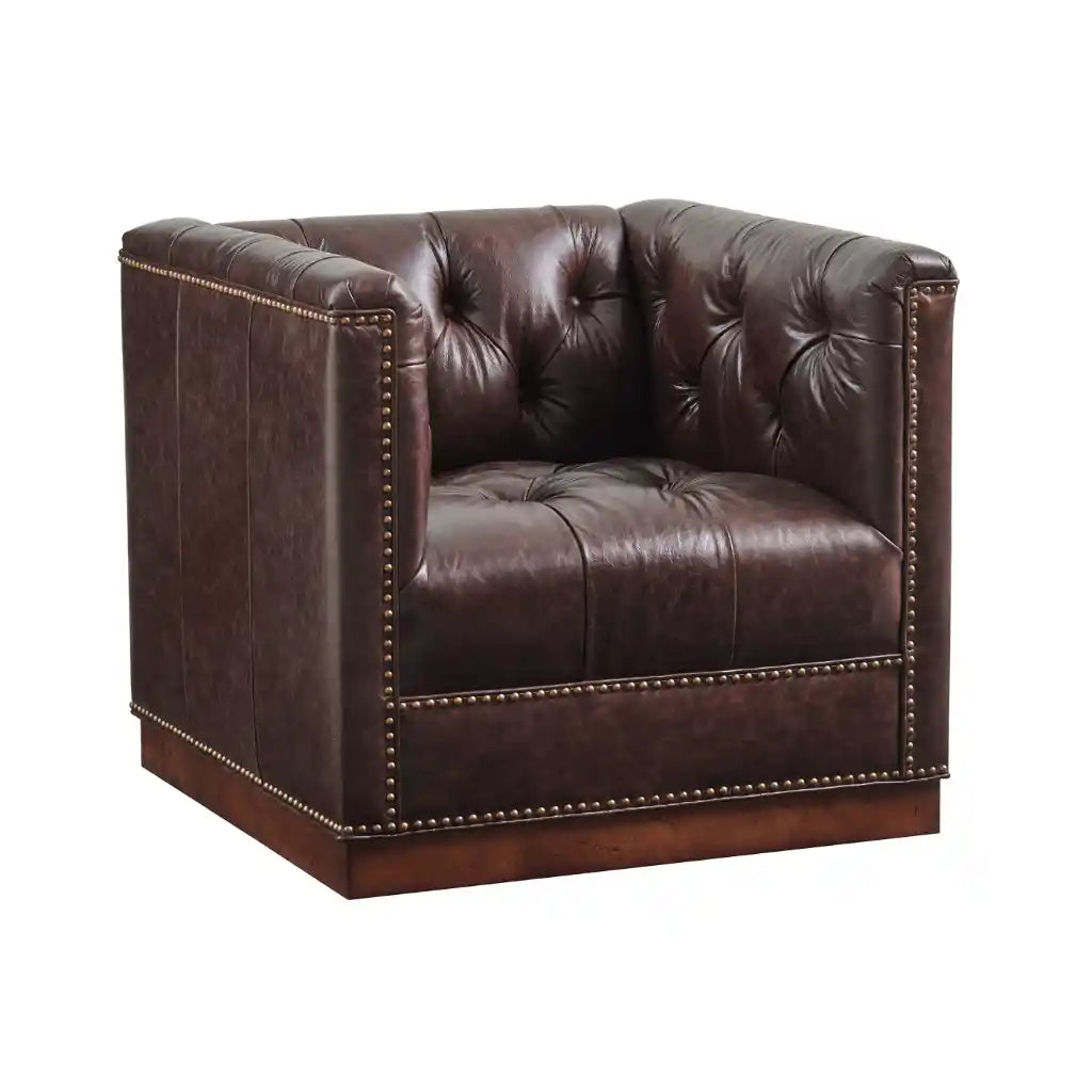 Fremont Leather Swivel Chair Brown