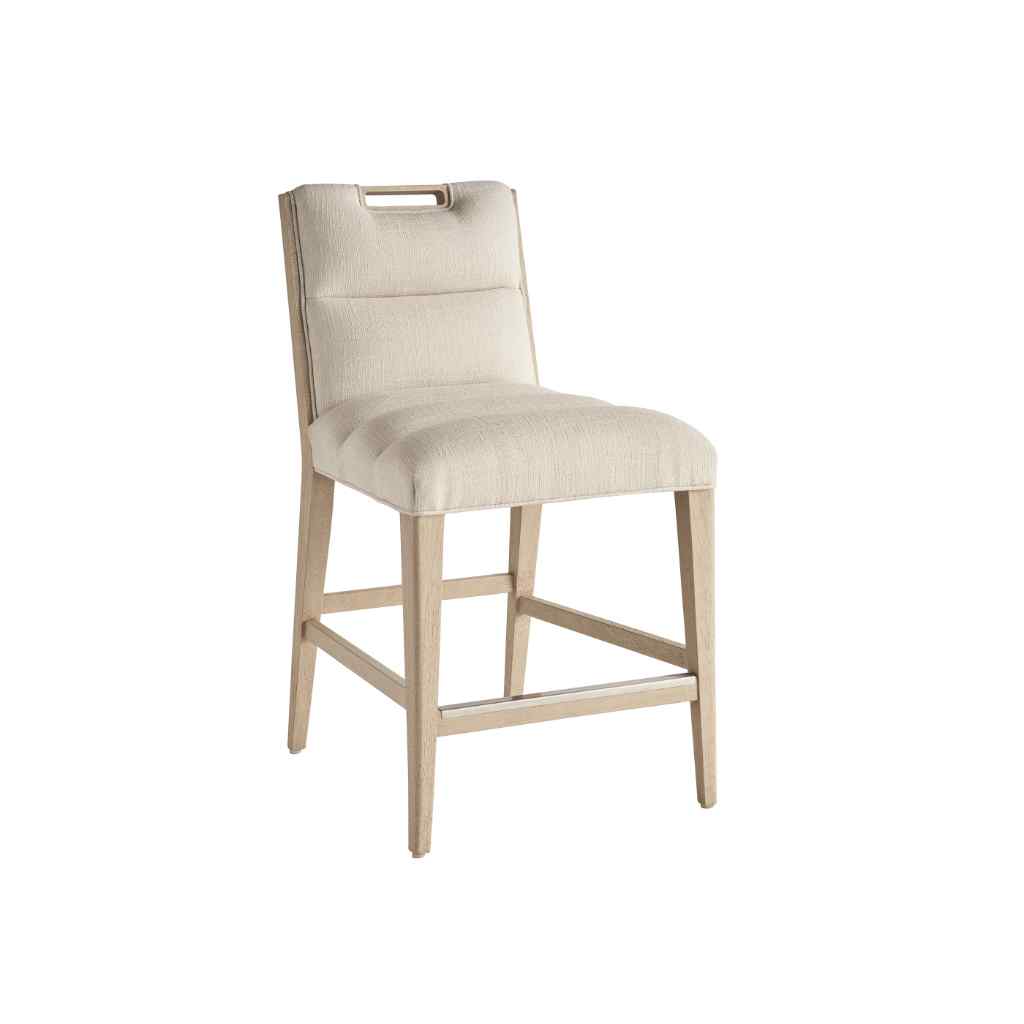 Greer Channeled Upholstered Counter Stool - Sunset Key Biscayne