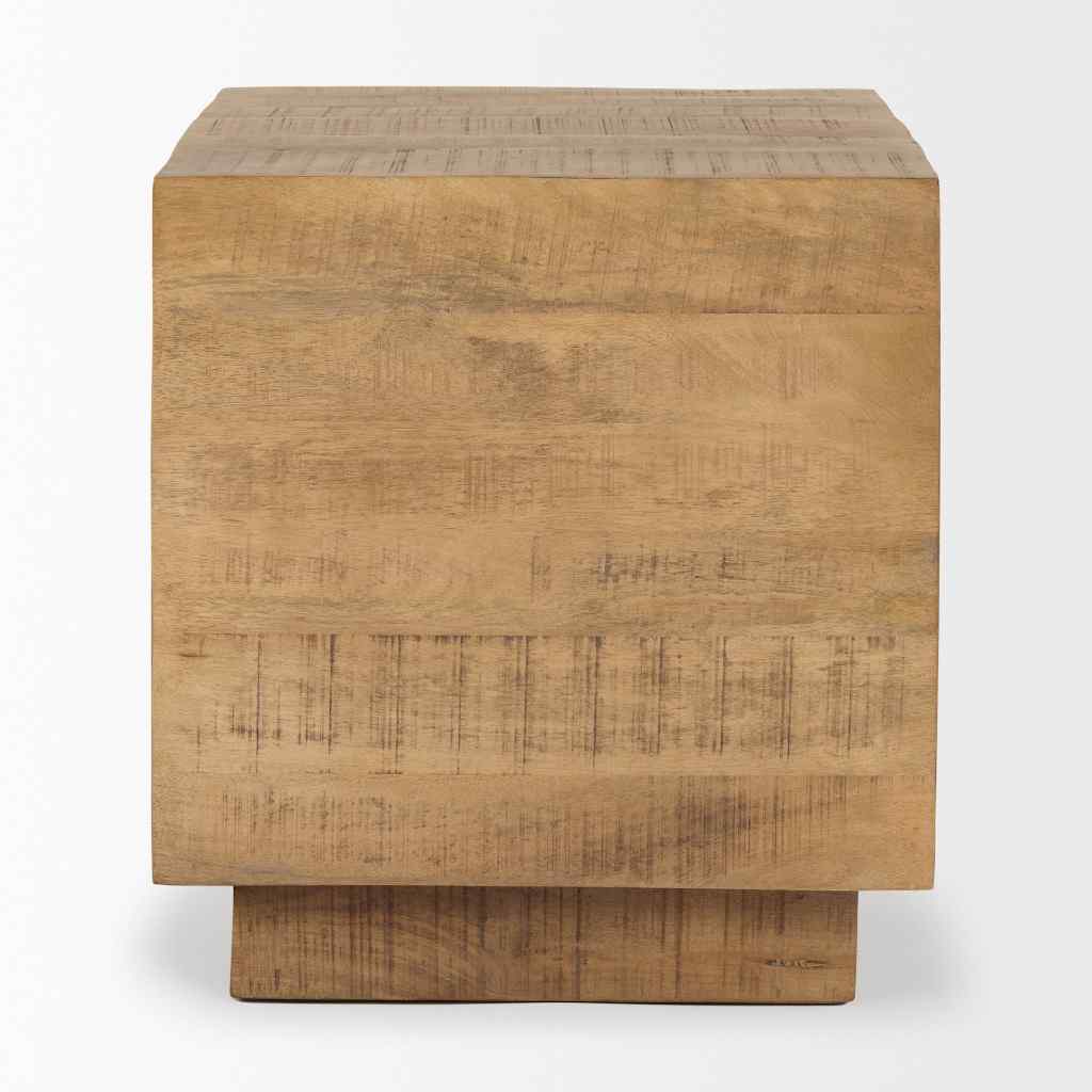 Hayden Light Brown Wood End-Side Table Brown