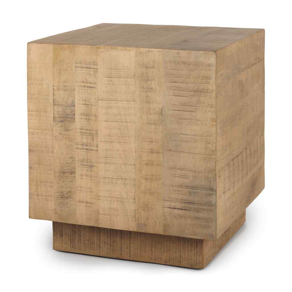 Hayden Light Brown Wood End-Side Table Brown