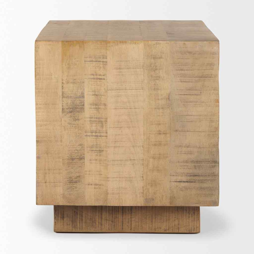 Hayden Light Brown Wood End-Side Table Brown