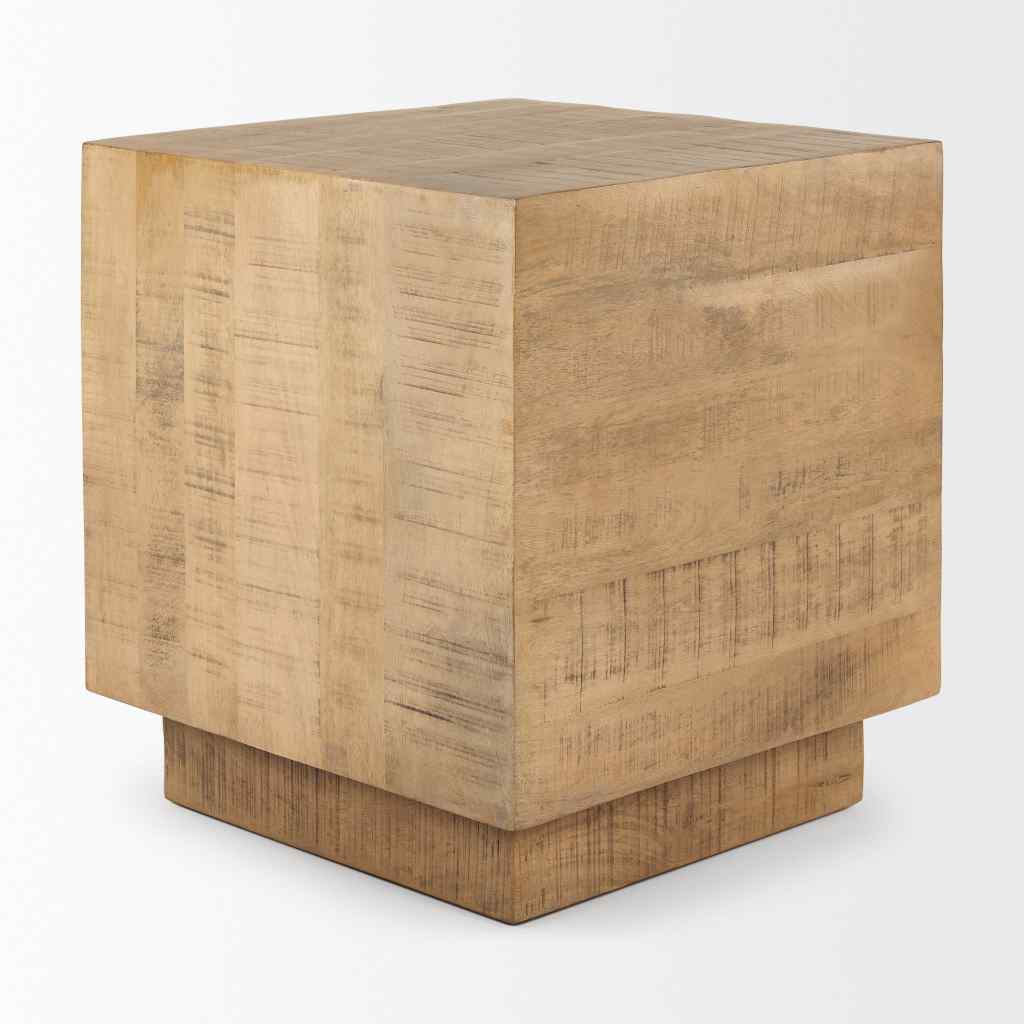 Hayden Light Brown Wood End-Side Table Brown