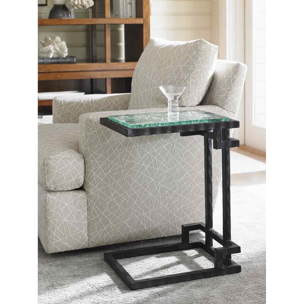 Hermes Reef Glass Top Martini Table Brown