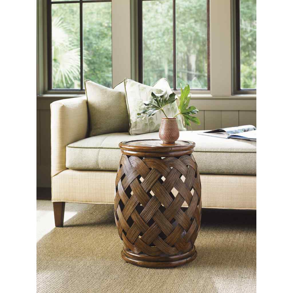 Hibiscus Round Accent Table Brown