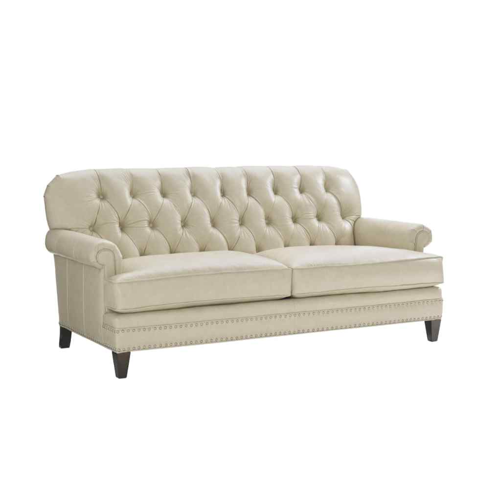 Hillstead Leather Settee Oyster