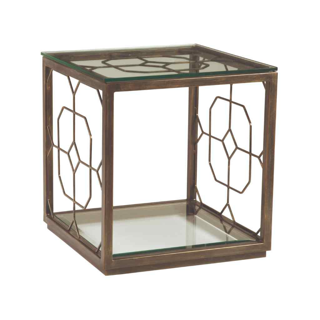 Honeycomb Square End Table - Metal Designs Bronze