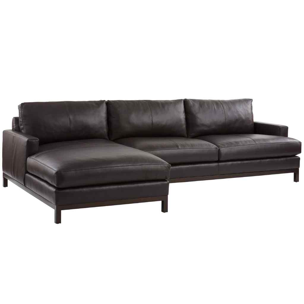 Horizon Leather Sectional - Barclay Butera Upholstery Right / Dark Brown