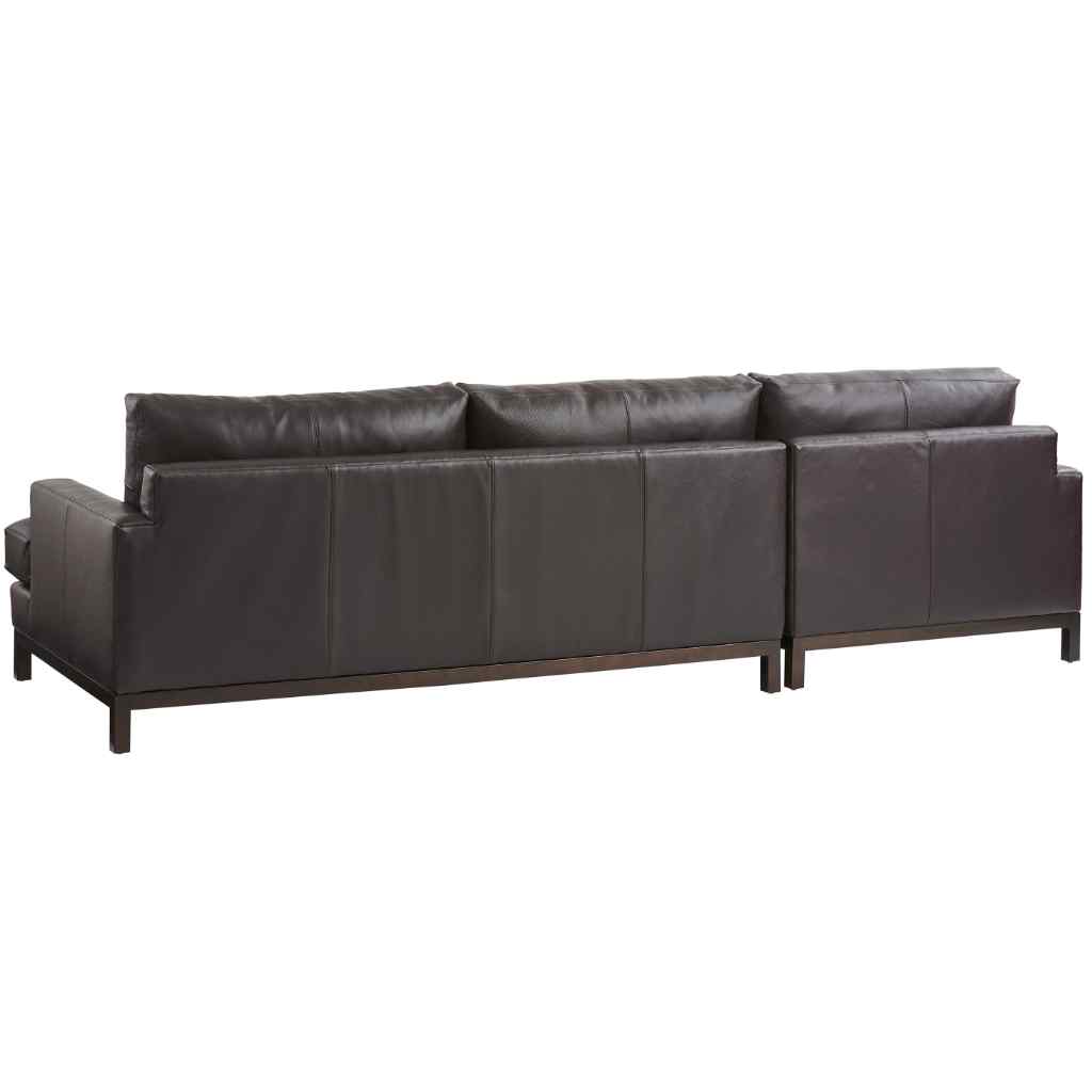 Horizon Leather Sectional - Barclay Butera Upholstery Right / Dark Brown