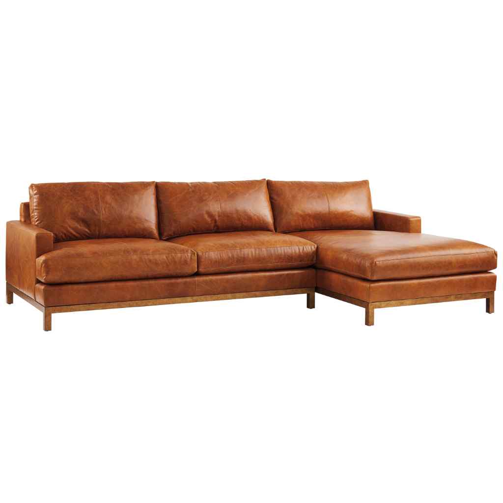 Horizon Leather Sectional - Barclay Butera Upholstery Left / Brass