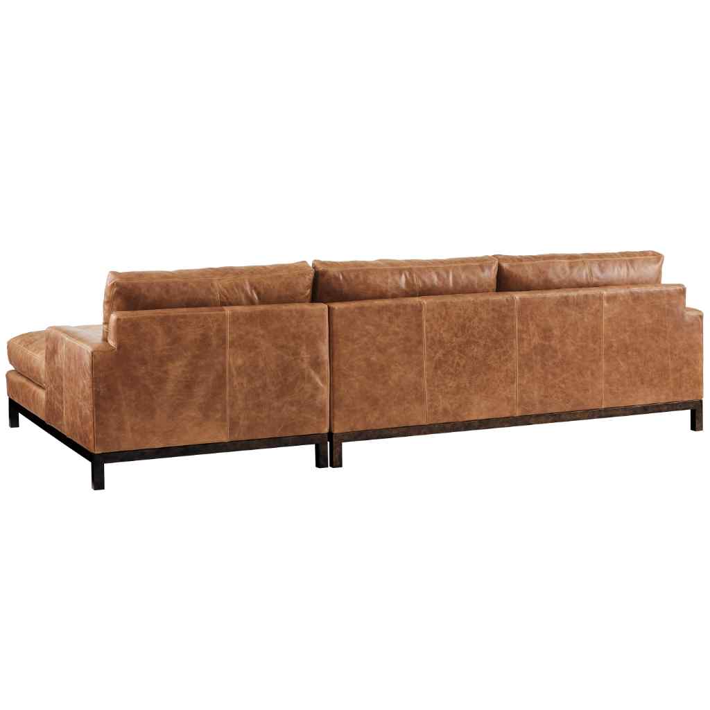 Horizon Leather Sectional - Barclay Butera Upholstery Left / Brown with Bronze