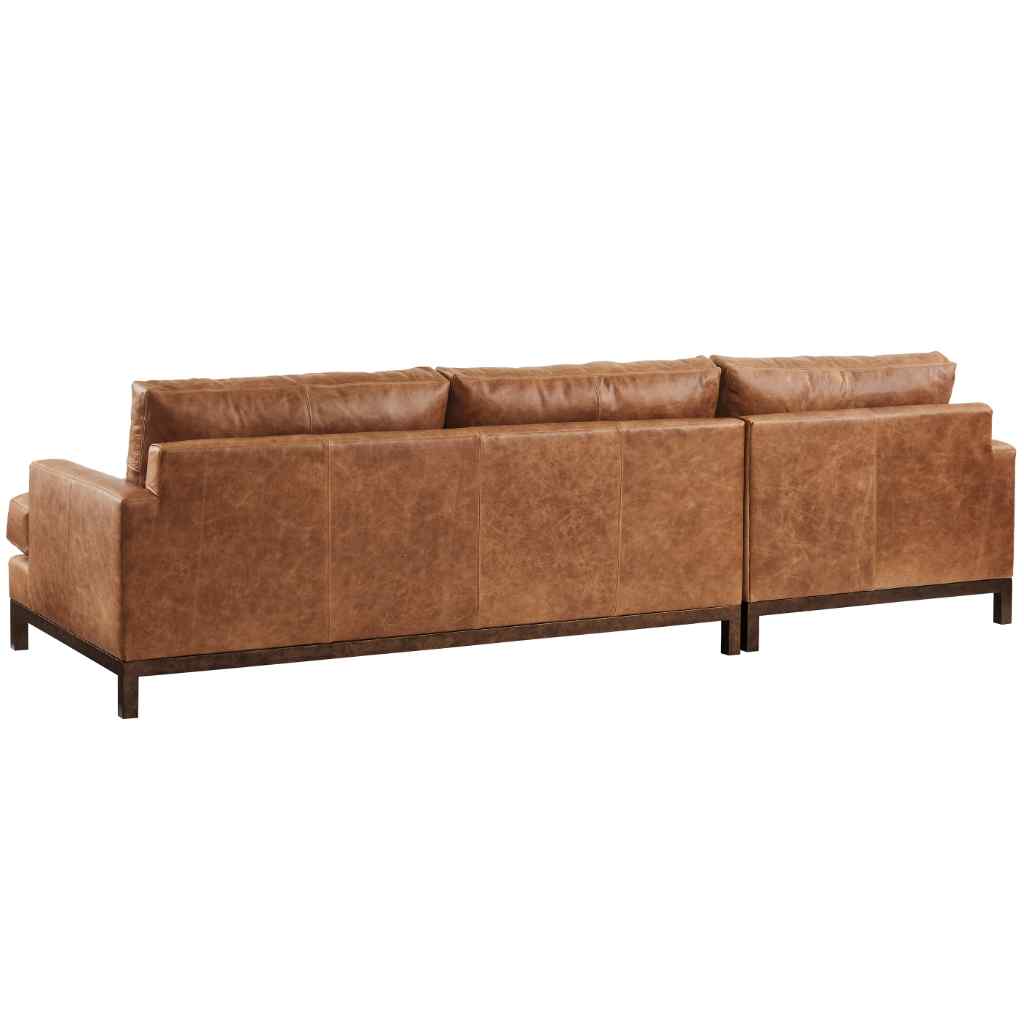 Horizon Leather Sectional - Barclay Butera Upholstery Right / Brown with Bronze