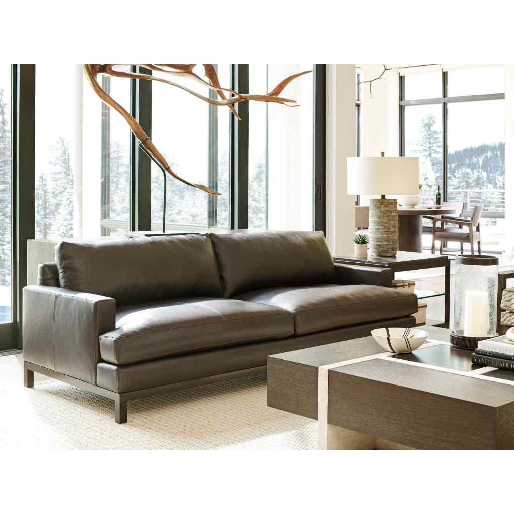 Horizon Leather Sofa - Barclay Butera Upholstery Brown