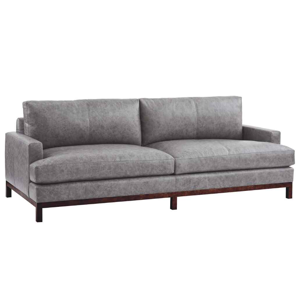 Horizon Leather Sofa - Bronze - Barclay Butera Upholstery Gray