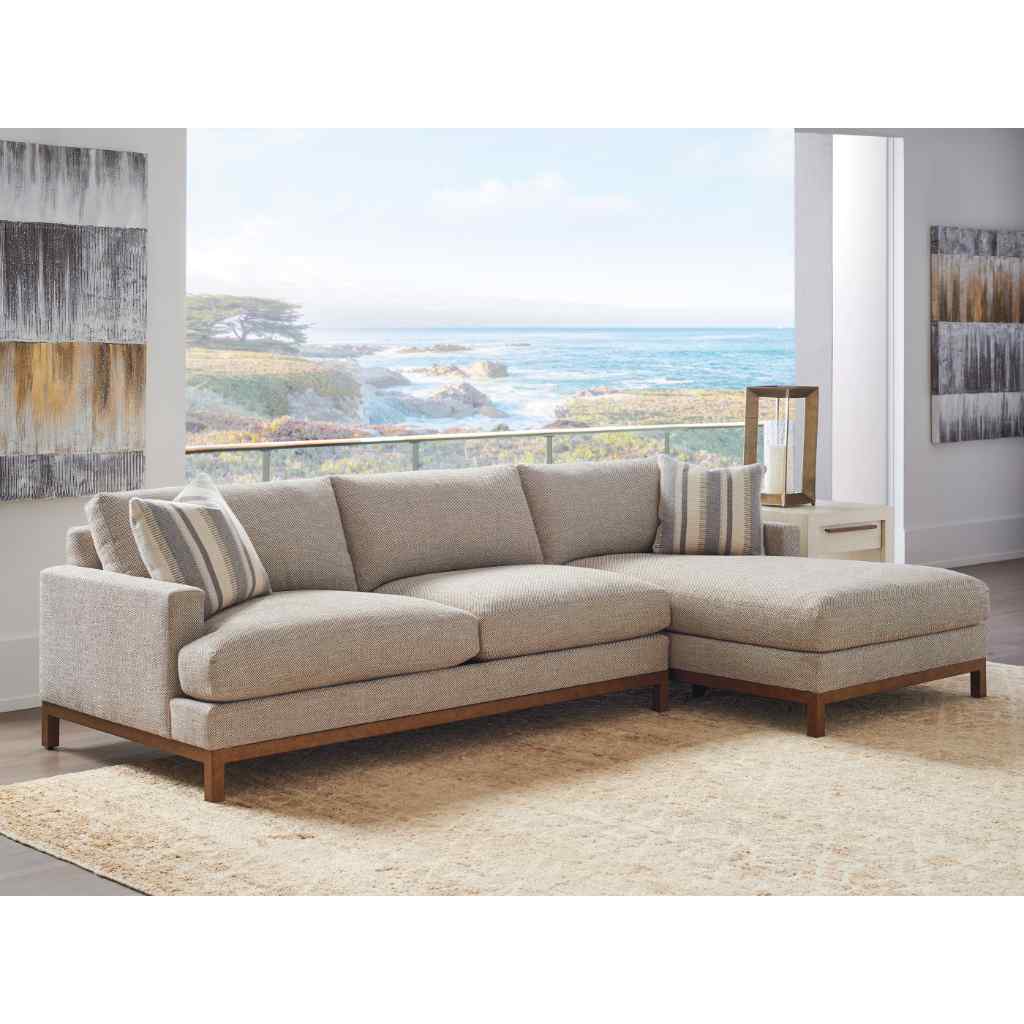 Horizon Sectional - Barclay Butera Upholstery Left / Taupe with Brass