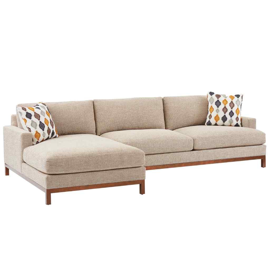 Horizon Sectional - Barclay Butera Upholstery Right / Taupe with Brass